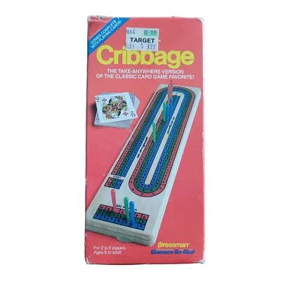 Vintage Travel Cribbage Games to Go 1988 Pressman Sealed Cards NOS Retro Toy - Image 1 of 4