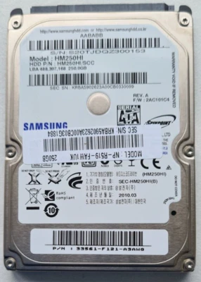 Samsung HM250HI 250GB SATA (M7) 2.5 inch Hard Disk Drive - Image 1 of 4