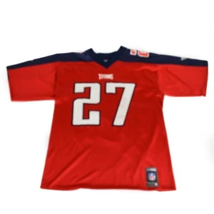 Camiseta deportiva de fútbol americano alternativa roja de Tennessee Tn Titans Reebok M (Eddie George #27) - Imagen 1 de 13