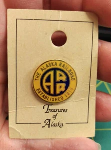 Alaska Railroad Pin - Alaska Railroad Established 1914 - AK Train Round Pinback - Bild 1 von 3