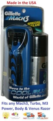 Original Gillette Mach3 Rasierer Fit Turbo M3 Power Blade Rasierer Griff 2 Kartuschen - Bild 1 von 4