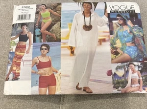 Vogue 2300 SIN CORTAR Patrón Armario Cubrir Bikini Sarong Pantalones Cortos Talla 18-22 - Imagen 1 de 4