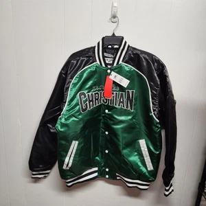 Montrose Christian Jacke Herren 4XL grün Satin Kevin Durant #3 Kopfbedeckung Klassiker - Bild 1 von 10