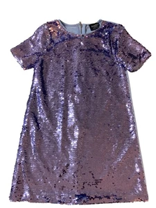 Bardot Junior Dress Girls UK 6 Sequin Short Sleeve Party Lined A-Line Sparkle - Picture 1 of 7