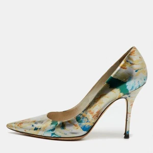 Dior Multicolor Floral Printed Leather Cherie Pointed Toe Pumps Size 39 - Picture 1 of 9