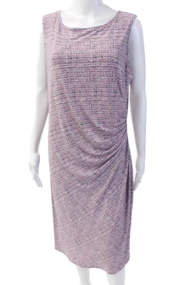 Платье-футляр женское Brooks Brothers розовое геометрическое до середины икры без рукавов размер XL - Изображение 1 из 4