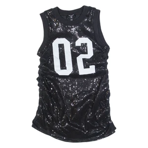 TRUE RELIGION USA Sequins Womens Bodycon Dress Black Sleeveless Short M - Picture 1 of 6