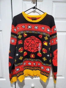 Dungeons & Dragons CHRISTMAS SWEATER Brand New UGLY HOLIDAY SWEATER D20 Large - Picture 1 of 10