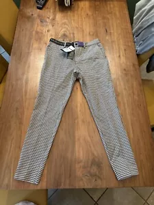 Mauvais Houndstooth Hose mit halbem Gürtel Größe 30 neu mit Etikett - Bild 1 von 10
