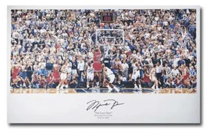 Michael Jordan signierte Bullen ""Last Shot"" Illustration 36 x 22 Foto UDA - Bild 1 von 3