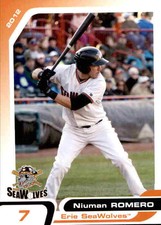 2012 Erie SeaWolves Grandstand #28 Niuman Romero Barcelona Venezuela VZ Card