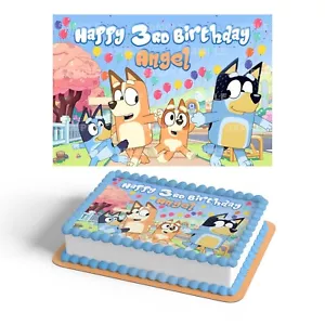 Bluey Walking Custom Edible Cake Topper Party Decoration Edible Cake Topper Img - Picture 1 of 12