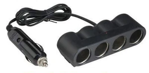 12V 24V 4 WAY MULTI SOCKET SPLITTER 4WAY IN CAR CHARGER & PLUG LED INDICATOR - Picture 1 of 1