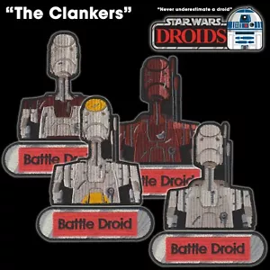 Star Wars DROIDS ""The Clankers"" Droids Batalla Set de 8 parches de hierro bordado - Imagen 1 de 10