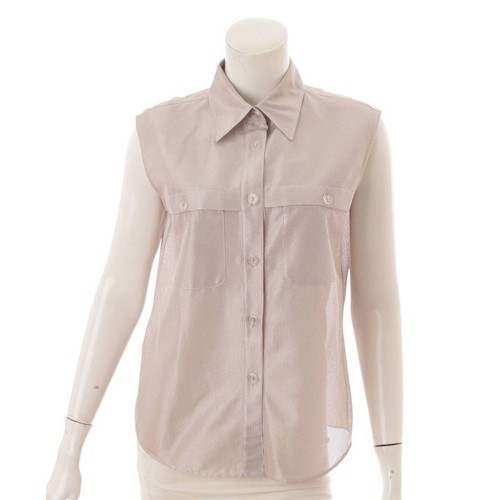 CHANEL 99P Maglia Smanicata Camicia Gilet P12807 Grigio Taglia 38