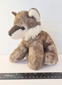The Petting Zoo Plush Timber Wolf Stuffed Animal Toy 11 Inch Brown Cream Soft - Picture 1 of 5