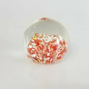 Vintage Murano Style Art Glass Controlled Bubbles Multicolor Glass Paperweight - Picture 1 of 5
