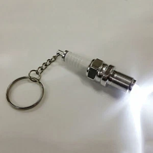 Fashion White LED Car Keyring Spark Plug Key Chain Keychain Parts Accessories - Picture 1 of 8