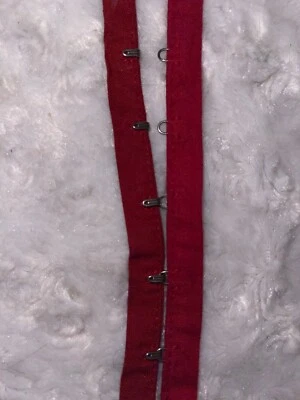 3 yardas LADRILLO rojo algodón plata metal gancho ojo cinta costura 1/2" ancho Foto 1 de 2