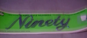 Hy-Ko NINETY House Address Script Style Spellout Numbers New Old Stock Vintage - Picture 1 of 1