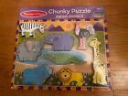 Melissa & Doug Wooden 8 Piece Safari Animals Chunky Shapes Toddler Jigsaw Puzzle