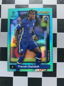 2021-22 Topps Merlin Collection Chrome UCL RC Trevoh Chalobah Aqua Prism b - Imagen 1 de 2