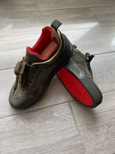 Christian Louboutin Aurelien Sneakers Suede Moss Green Size 40 EU (US 7) - Picture 1 of 6