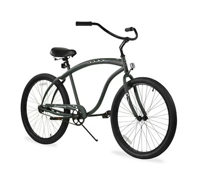 Bicicleta de crucero de playa Firmstrong Bruiser Man de una sola velocidad verde militar mate Foto 1 de 4