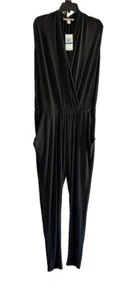 Tuta diritta Michael Kors donna nera elastica cintura NERA/ARGENTO XL - Foto 1 di 8