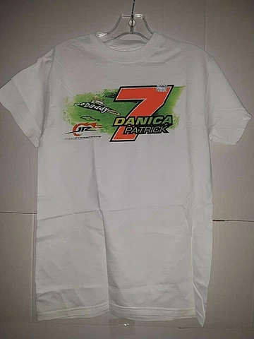 Danica Patrick # 7 Nascar Go Daddy White T-shirt, large Cover