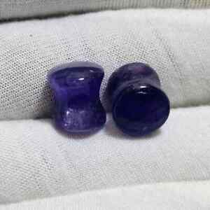 Amethyst Natural Gemstone Ear Plugs, 3 to 25 MM Size Available #20