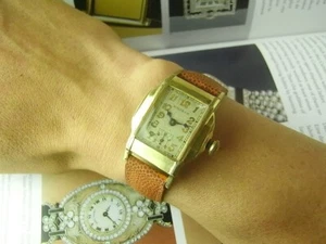 VINTAGE 30'S WALTHAM ART DECO GOLD FILLED CAL.26 MENS MANUAL WIND WATCH 28MM - Picture 1 of 13