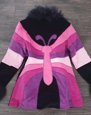 Abrigo Chaqueta Mongol Años 60 70 Hippie Boho Penny Lane Imitación Piel Borde 10 12 14  Foto 1 de 4