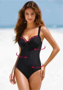FREEMANS Black Shaper Swimsuit UK 14 (fm171-7) - Picture 1 of 3