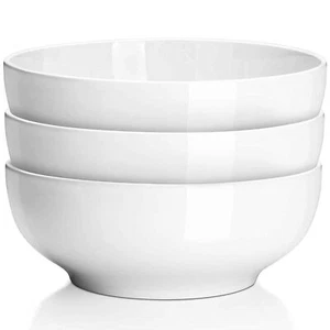60 Oz Large Serving Bowls Set, 8" White Soup Bowls Big Salad Bowls for Kitchen, - Picture 1 of 9