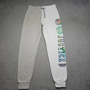 Justice Stranger Things SweatPants Youth Size Large Gray/White Athletic Drawstri - Picture 1 of 11