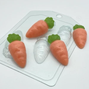 CARROTS MOLD (Mini) Easter Cake Decoration Chocolate, Easter Bunny Fondant Mold, - Picture 1 of 1