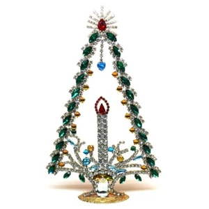 XL Czech Rhinestone Xmas Tree Table Decoration 23.5 cm / 9.25 in - FREE SHIPPING - Picture 1 of 2