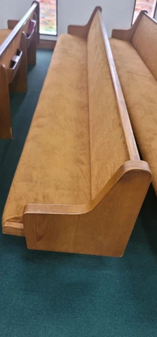 Tan/Brown Church Pews (Quantity 20 12 ft Pews, and 3 Shorter Pews) Cover