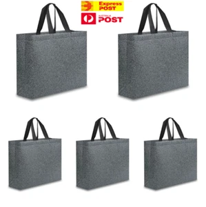 5x Eco Reusable Large Shopping Grocery Bag NonWoven Tote Reinforced Base Handbag - Picture 1 of 10