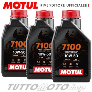 3 litri Olio Motore MOTUL 7100 10W50 4t MA2 100% Sintetico Moto Scooter Cross - Foto 1 di 5