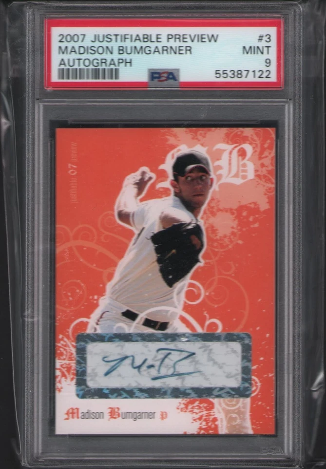 2007 Just Minors - Justifiable '07 Preview Madison Bumgarner AUTO /200 PSA 9 - Image 1 of 1
