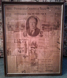 Antique Pittsburgh Chronicle Telegraph-Oct 31 1911-Framed Articles & Ads - Picture 1 of 7