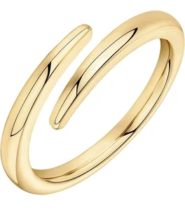 Anillo de eternidad enchapado en oro de 14K banda ajustable delicada unidad abierta twist joyería - Imagen 1 de 6