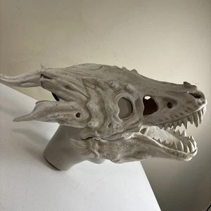 Dragon Skull Latex Mask Skeleton Moveable Jaw Halloween Costume Pre Historic - Picture 1 of 9