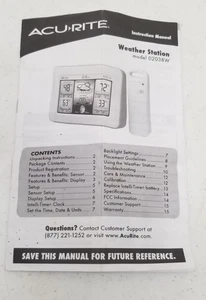 Estación meteorológica AcuRite 02038W manual solo PA1 - Imagen 1 de 2