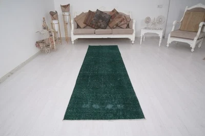 Antigua alfombra de corredor turca vintage, alfombra de lana Oushak hecha a mano 3x9 pies, 68 Foto 1 de 4