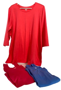 DREI LAND'S END TOPS! 3/4 ÄRMEL Gr. 1X; TANK Gr. 1X; TANK Gr. 2X - Bild 1 von 7