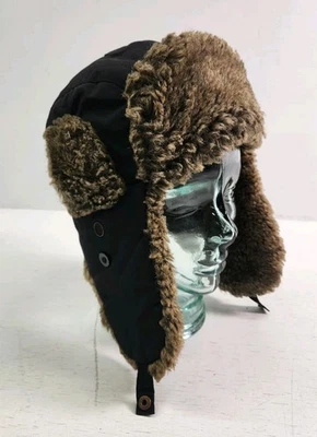 Gorra de Invierno Eddie Bauer con Orejeras de Piel Trampero Adulto Talla L/XL Negra Exterior Foto 1 de 4