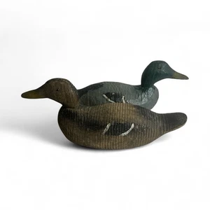 Paar antike Entenköder aus Holz handgeschnitzt & handbemalt Stockenten - Bild 1 von 19